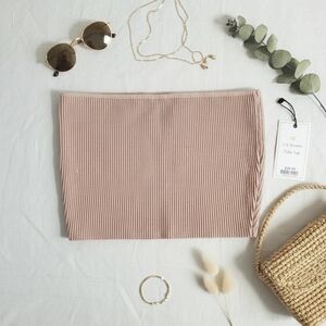 L.A. Hearts Ribbed Strapless Tube Top - Blush Pink Size Small